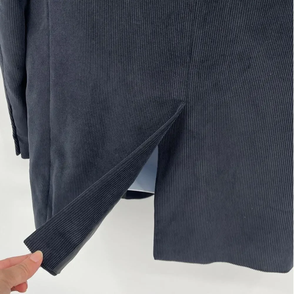 Vtg Y2K Concrete Corduroy Mens Blazer 42 Preppy Ivy Navy 3 Button Old Money